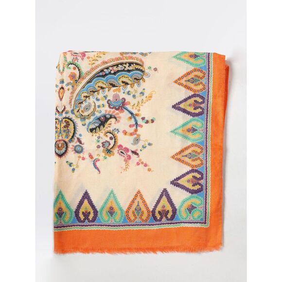 ETRO Accessories - Etro Women Etro Cotton And Modal Scarf With Geometric And Floral Motif